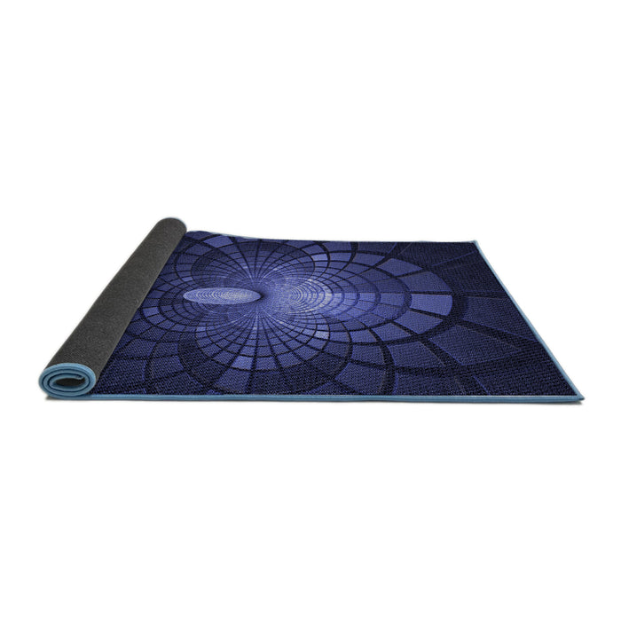 Thickness of Patterned Night Blue Rug, pat3872blu