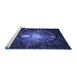 Sideview of Machine Washable Transitional Night Blue Rug, wshpat3872blu