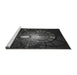 Sideview of Machine Washable Transitional Carbon Gray Rug, wshpat3872gry