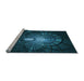 Sideview of Machine Washable Transitional Dark Cyan Green Rug, wshpat3872lblu