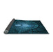 Thickness of Patterned Dark Cyan Green Rug, pat3872lblu