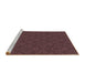 Sideview of Machine Washable Transitional Cherry Red Rug, wshpat3873brn