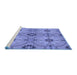 Sideview of Machine Washable Transitional Sky Blue Rug, wshpat3874blu