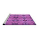 Sideview of Machine Washable Transitional Bright Neon Pink Purple Rug, wshpat3874pur