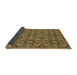 Thickness of Patterned Dark Bronze Brown Rug, pat3877brn