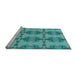 Sideview of Machine Washable Transitional Dark Cyan Green Rug, wshpat3878lblu