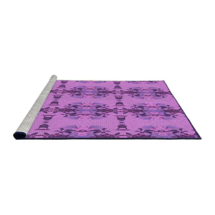 Sideview of Machine Washable Transitional Purple Rug, wshpat3878pur