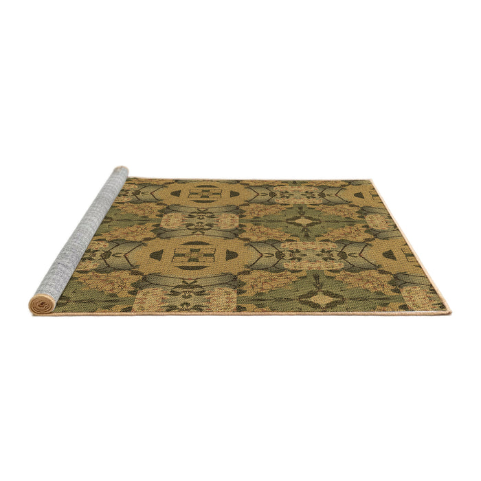 Sideview of Machine Washable Transitional Dark Bronze Brown Rug, wshpat3879brn