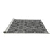 Sideview of Machine Washable Transitional Gunmetal Gray Rug, wshpat3879gry