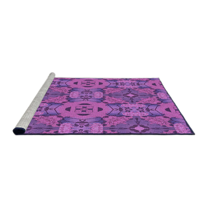 Sideview of Machine Washable Transitional Purple Rug, wshpat3879pur