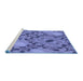 Sideview of Machine Washable Transitional Sky Blue Rug, wshpat3880blu