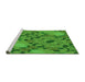 Sideview of Machine Washable Transitional Green Rug, wshpat3880grn