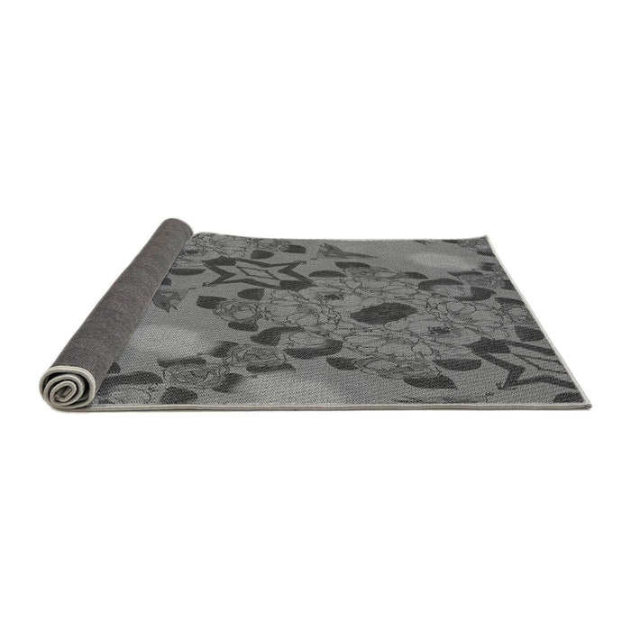 Thickness of Patterned Gunmetal Gray Rug, pat3880gry