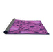 Thickness of Patterned Medium Violet Red Pink Rug, pat3880pur