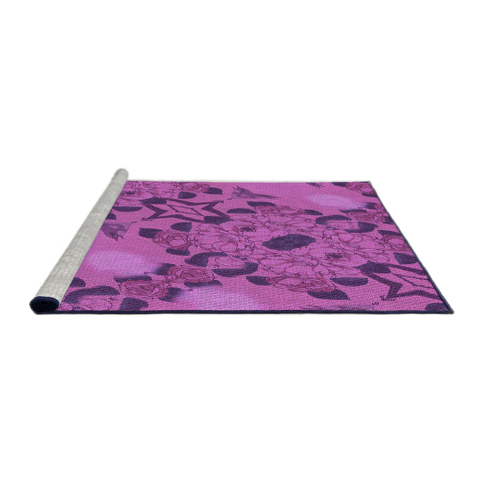 Sideview of Machine Washable Transitional Medium Violet Red Pink Rug, wshpat3880pur