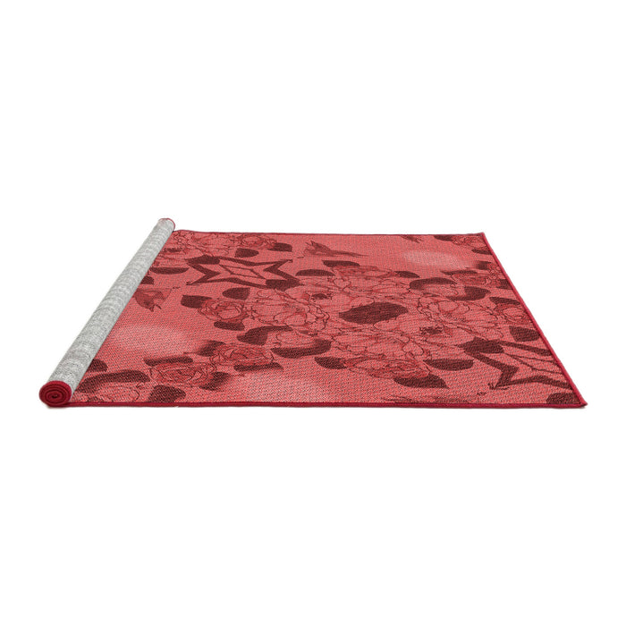Sideview of Machine Washable Transitional Red Rug, wshpat3880rd