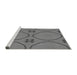 Sideview of Machine Washable Transitional Ash Gray Rug, wshpat3881gry