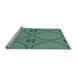 Sideview of Machine Washable Transitional Dark Mint Green Rug, wshpat3881lblu