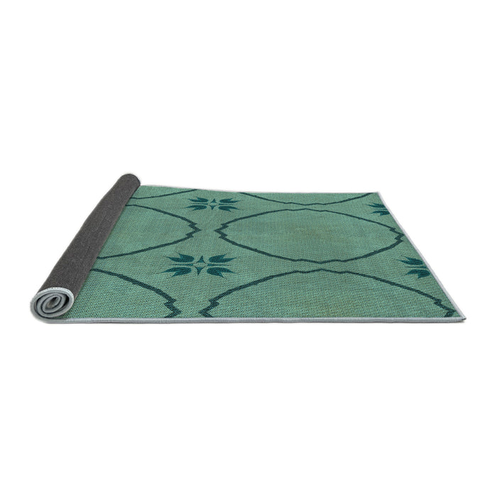 Thickness of Patterned Dark Mint Green Rug, pat3881lblu