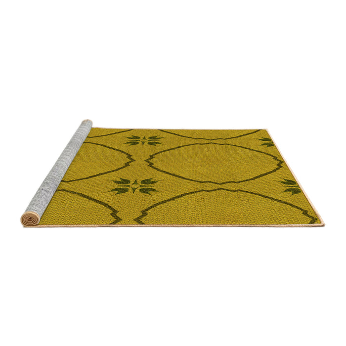 Sideview of Machine Washable Transitional Dark Bisque Brown Rug, wshpat3881yw