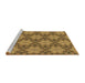 Sideview of Machine Washable Transitional Saddle Brown Rug, wshpat3882brn