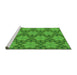 Sideview of Machine Washable Transitional Green Rug, wshpat3882grn