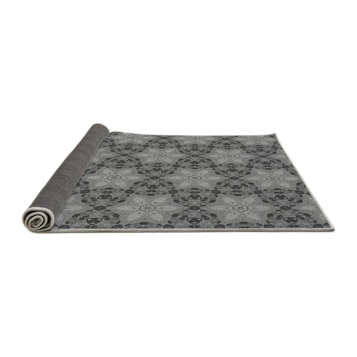 Thickness of Patterned Gunmetal Gray Rug, pat3882gry