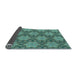 Thickness of Patterned Deep-Sea Green Rug, pat3882lblu