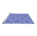 Sideview of Machine Washable Transitional Sky Blue Rug, wshpat3884blu