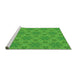 Sideview of Machine Washable Transitional Lime Green Rug, wshpat3884grn