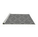 Sideview of Machine Washable Transitional Ash Gray Rug, wshpat3884gry