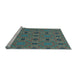 Sideview of Machine Washable Transitional Seafoam Green Rug, wshpat3885lblu