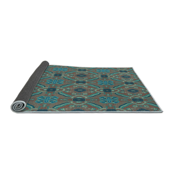 Thickness of Patterned Seafoam Green Rug, pat3885lblu