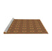 Sideview of Machine Washable Transitional Mahogany Brown Rug, wshpat3886brn