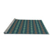 Sideview of Machine Washable Transitional Deep-Sea Green Rug, wshpat3888lblu