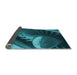 Thickness of Patterned Dark Turquoise Green Rug, pat389lblu