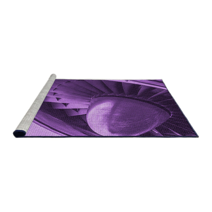 Sideview of Machine Washable Transitional Purple Rug, wshpat389pur