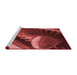 Sideview of Machine Washable Transitional Cranberry Red Rug, wshpat389rd