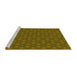 Sideview of Machine Washable Transitional Dark Golden Brown Rug, wshpat3890yw