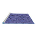 Sideview of Machine Washable Transitional Light Slate Blue Rug, wshpat3892blu