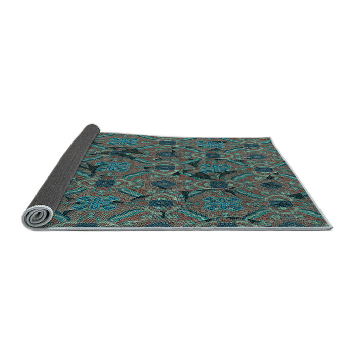Thickness of Patterned Deep-Sea Green Rug, pat3892lblu