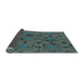 Thickness of Patterned Deep-Sea Green Rug, pat3892lblu