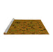 Sideview of Machine Washable Transitional Tomato Red Rug, wshpat3892yw