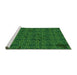 Sideview of Machine Washable Transitional Deep Emerald Green Rug, wshpat3893grn