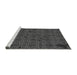 Sideview of Machine Washable Transitional Black Rug, wshpat3893gry