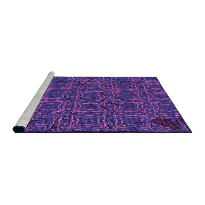 Sideview of Machine Washable Transitional Purple Plum Purple Rug, wshpat3893pur