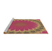 Sideview of Machine Washable Transitional Bronze Brown Rug, wshpat3894brn