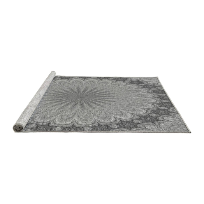 Sideview of Machine Washable Transitional Cloud Gray Rug, wshpat3894gry