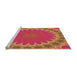 Sideview of Machine Washable Transitional Crimson Red Rug, wshpat3894org