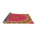 Thickness of Patterned Crimson Red Rug, pat3894org